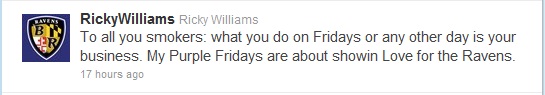 Ricky Williams Tweet