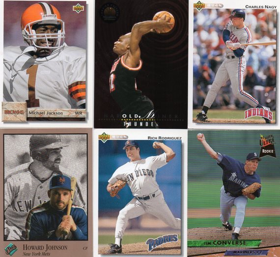 Random Baseball Cards, charles nagy card, harold miner card