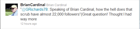 Brian Cardinal tweet
