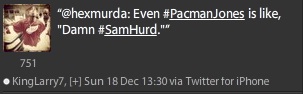 Fan tweet about Sam Hurd