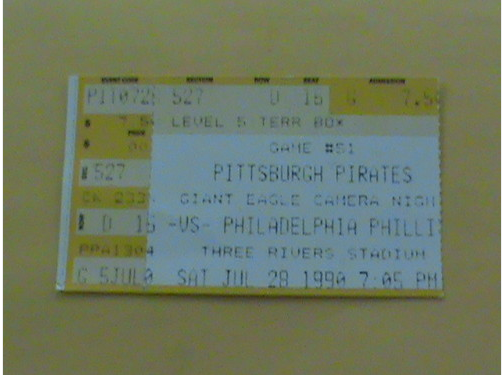 Pittsburgh Pirates ticket stub