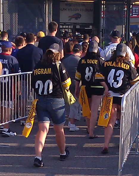 Eric Pegram and Tommy Maddux Steelers jerseys