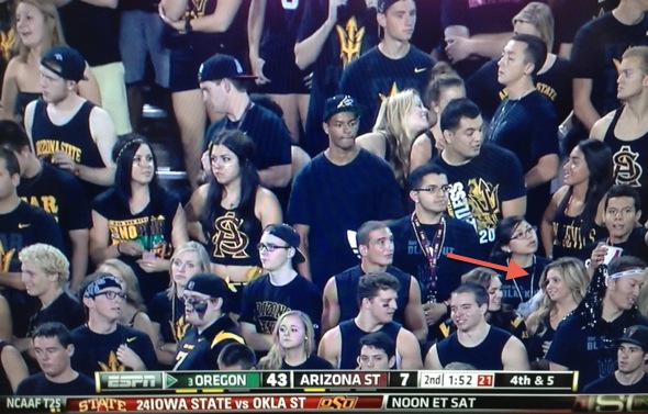 hot girl in the crowd at arizona state football