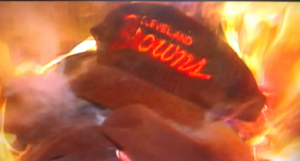 Cleveland Browns hat burning