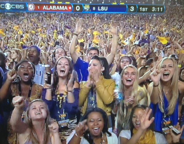 girls and crazy fans at the game vs Alabama