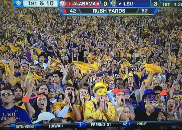 lsu football fans dressed up in costume