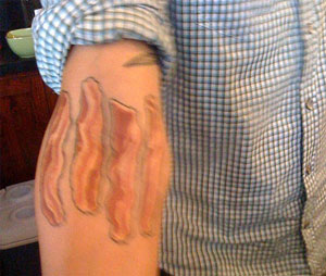 lots of strips of bacon tattoo