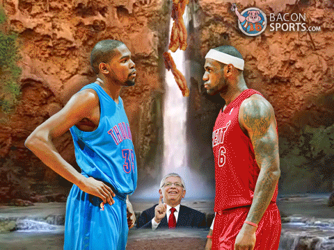 bacon waterfall lebron james kevin durant