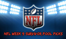 nfl week 9 survivor pool picks