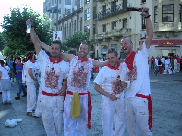 running of the bulls with friends